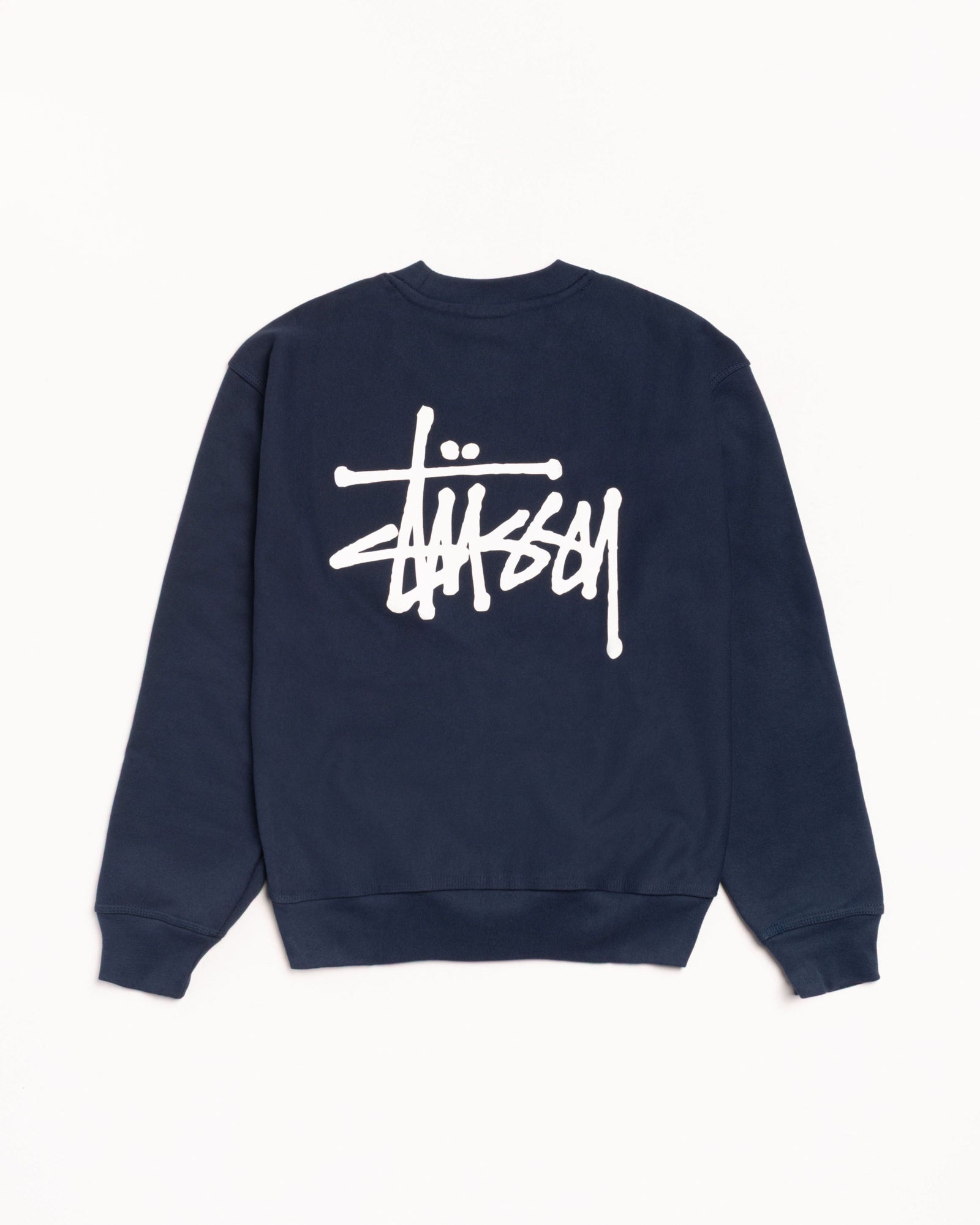 Basic Stussy Crew Mens Long Sleeve In Navy