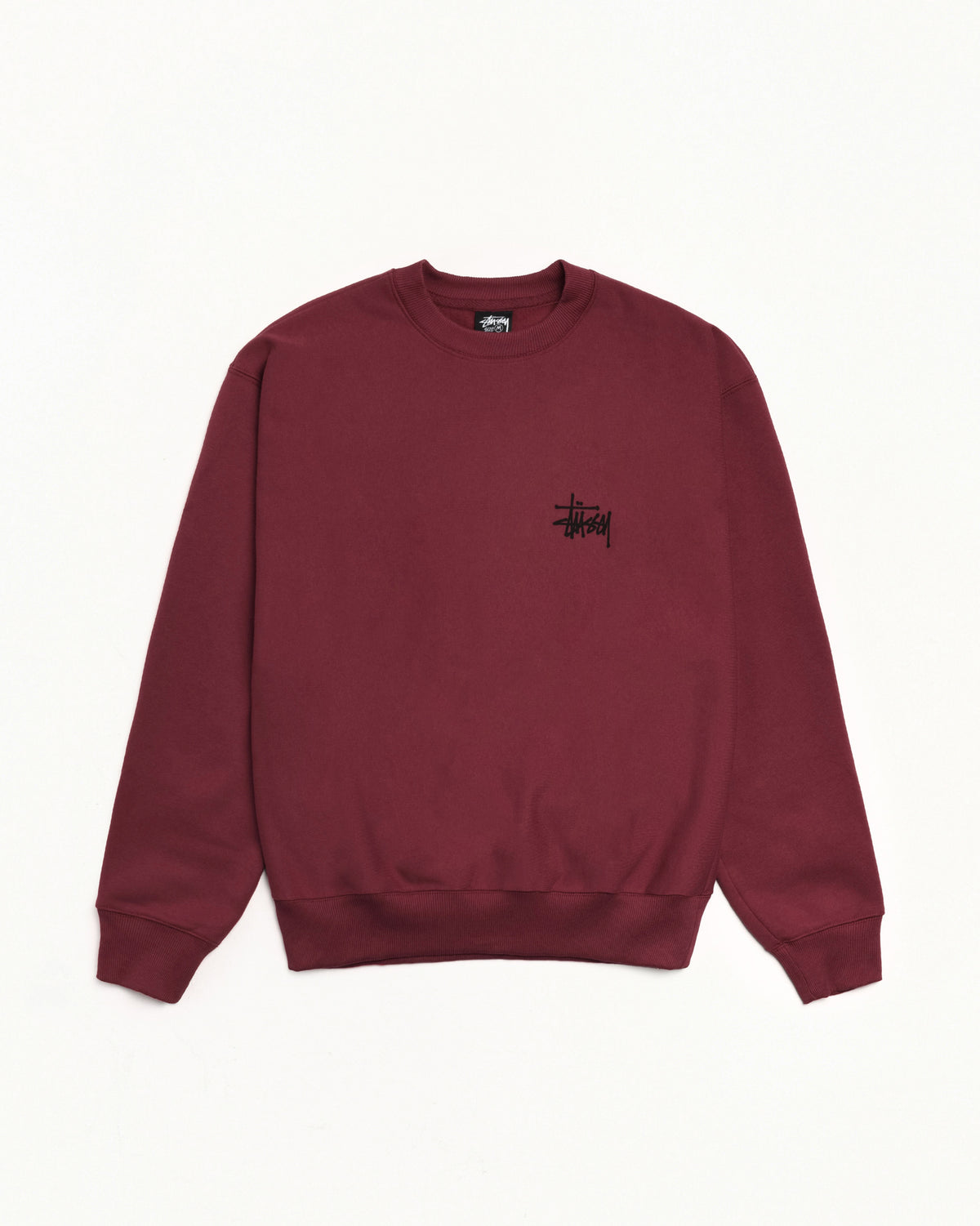 Basic Stüssy Crew – Wine | Tee & Sweats | Stüssy Japan
