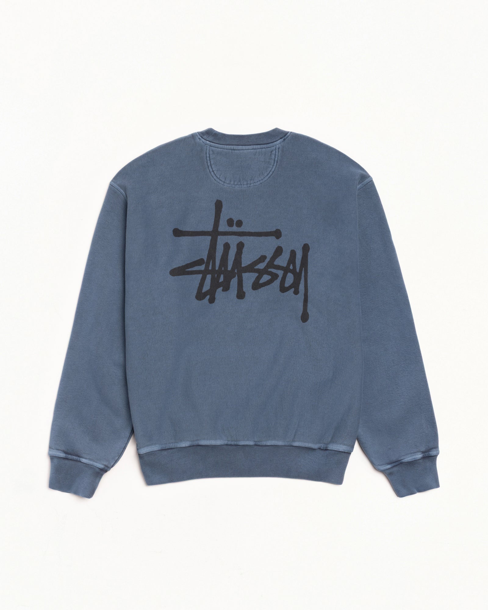 Basic Stussy Pig. Dyed Crew Mens Long Sleeve In Navy