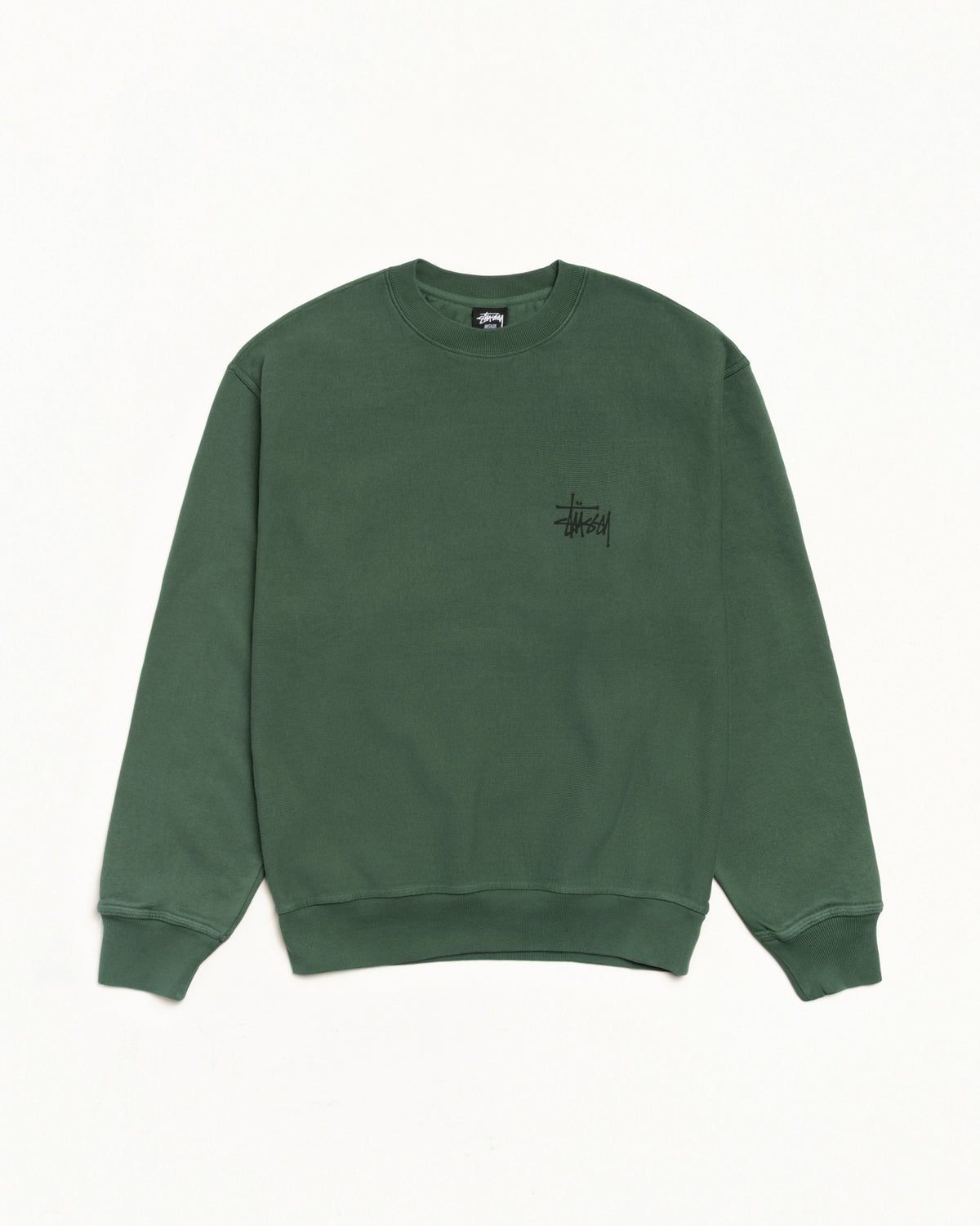Basic Stüssy Crew Pigment Dyed – Pine | Tee & Sweats | Stüssy Japan