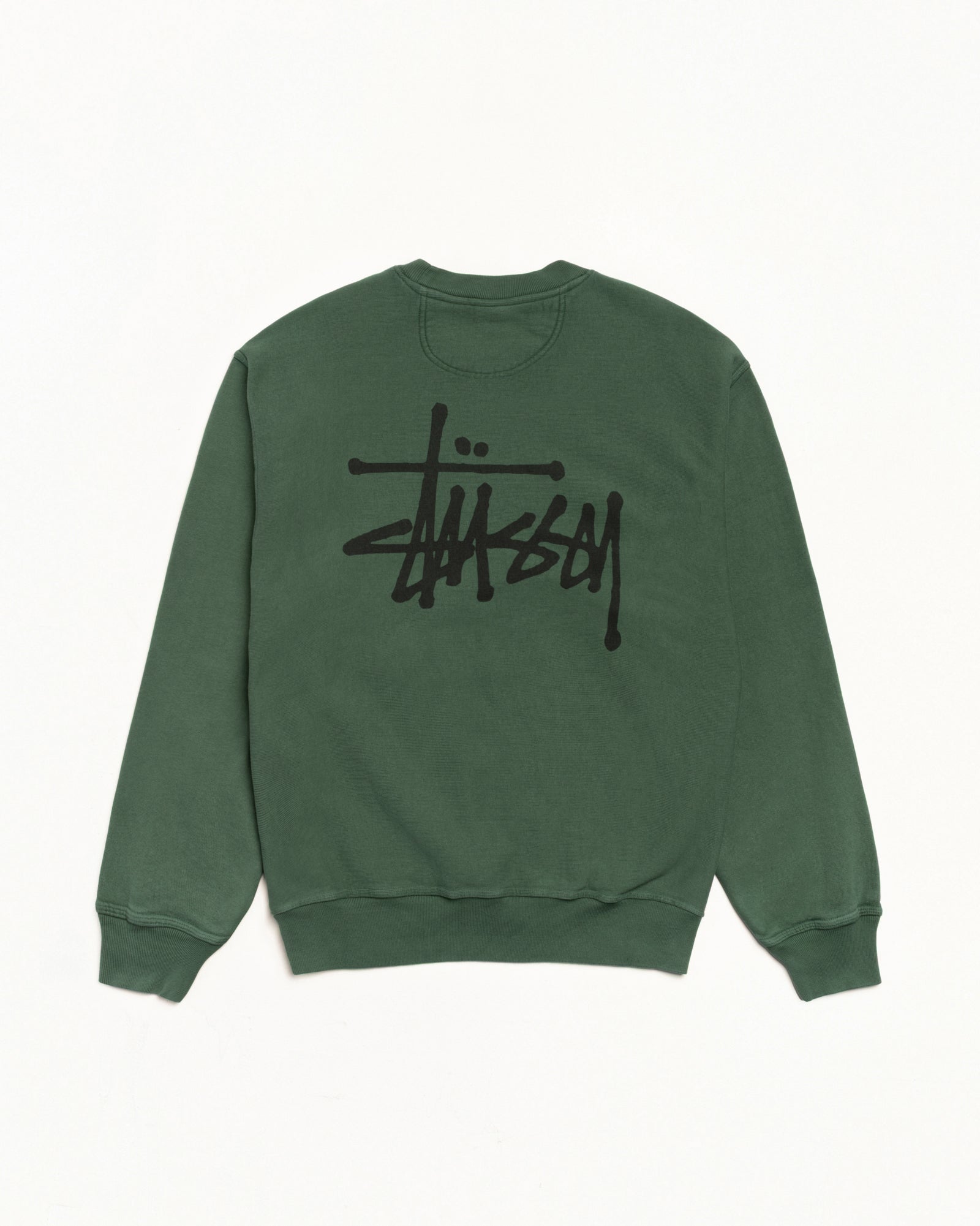 Basic Stussy Pig. Dyed Crew Mens Long Sleeve In Pine