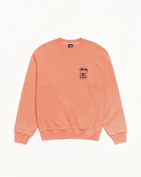 Stock Link Pig. Dyed Crew Mens Long Sleeve In Sherbert