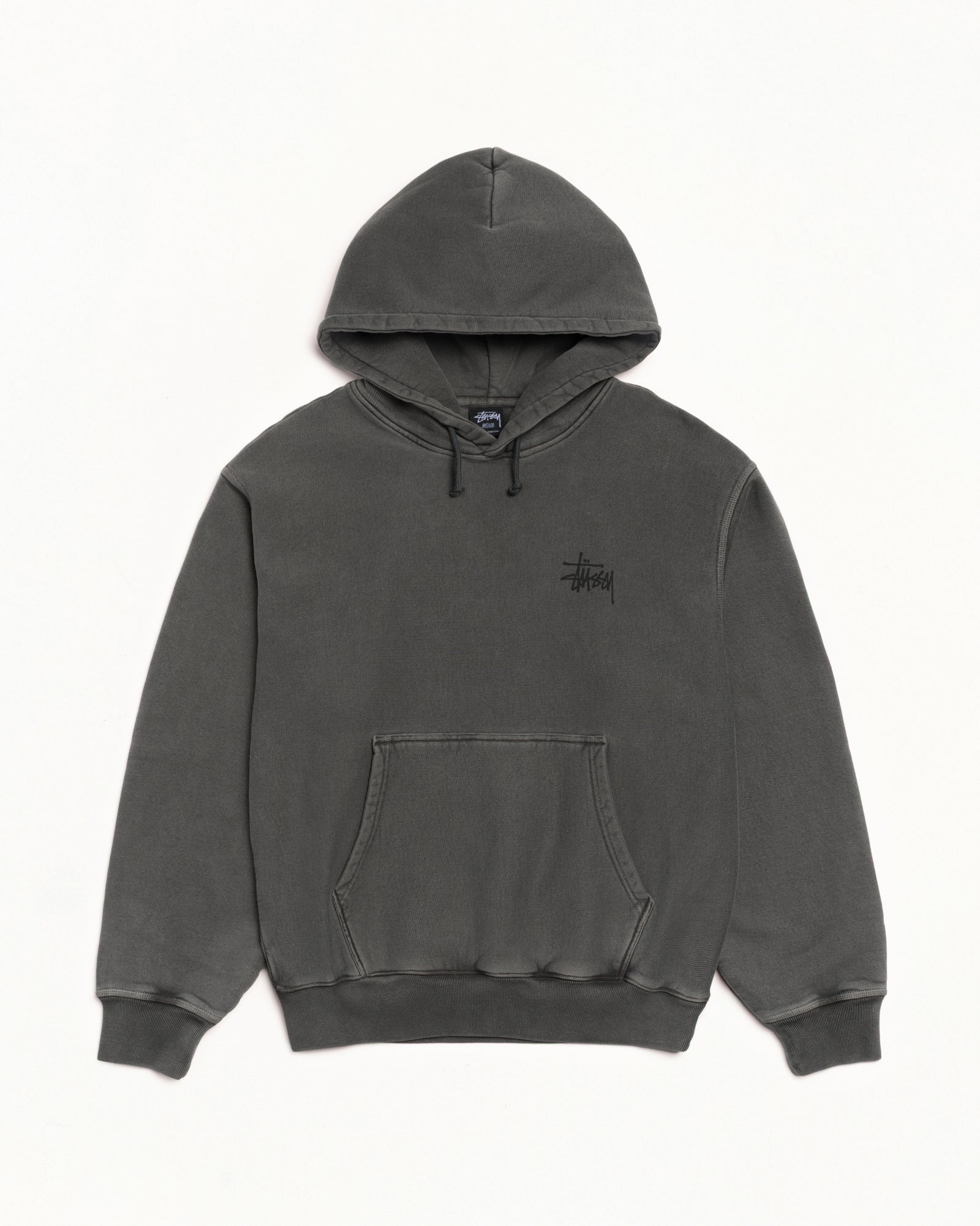Basic Stussy Pig. Dyed Hood Mens Long Sleeve In Black/black