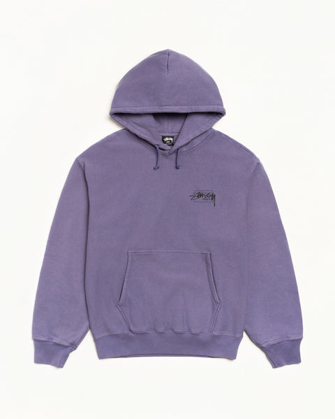 Modern Age Pig. Dyed Hood Mens Long Sleeve In Grape