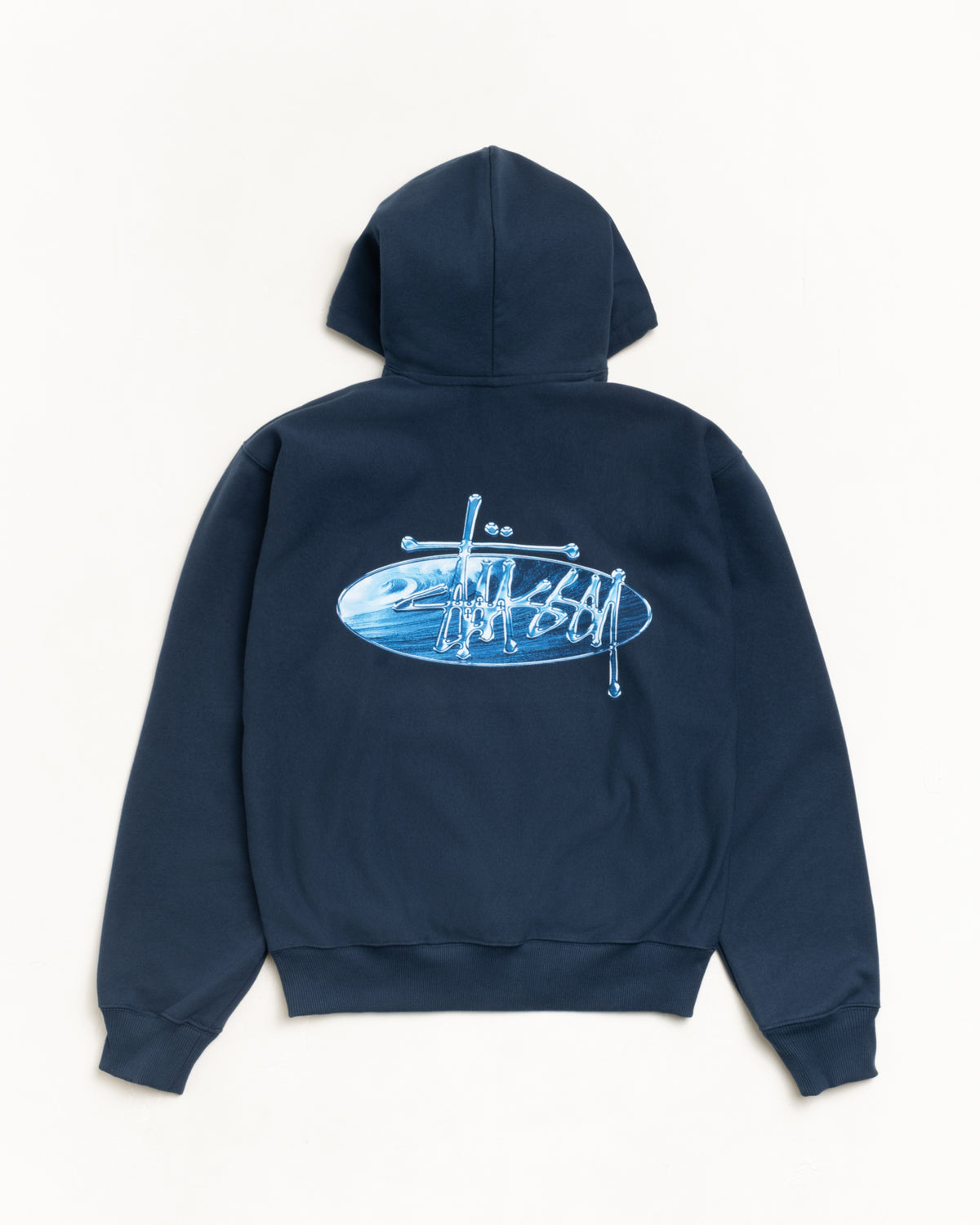 Wave Oval Hoodie – Navy | Sweats | Stüssy Japan