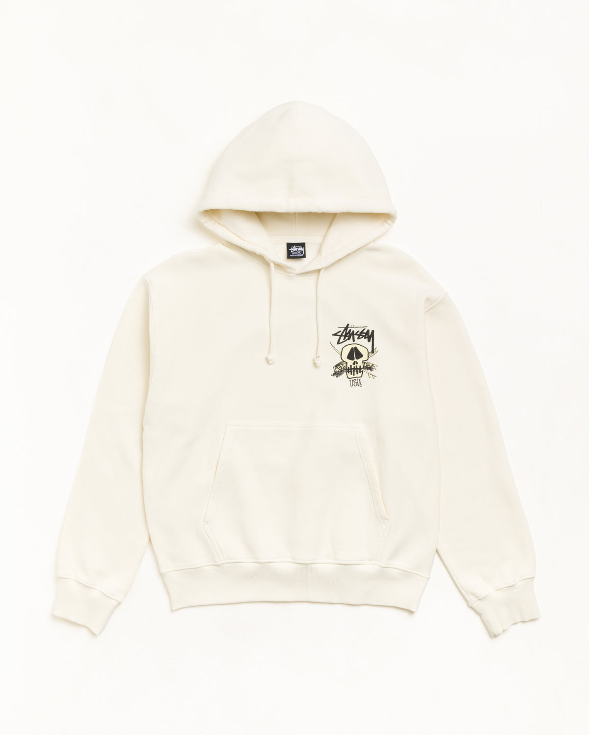 Fresh Foils Gar. Dyed Hood Unisex Long Sleeve In Bone
