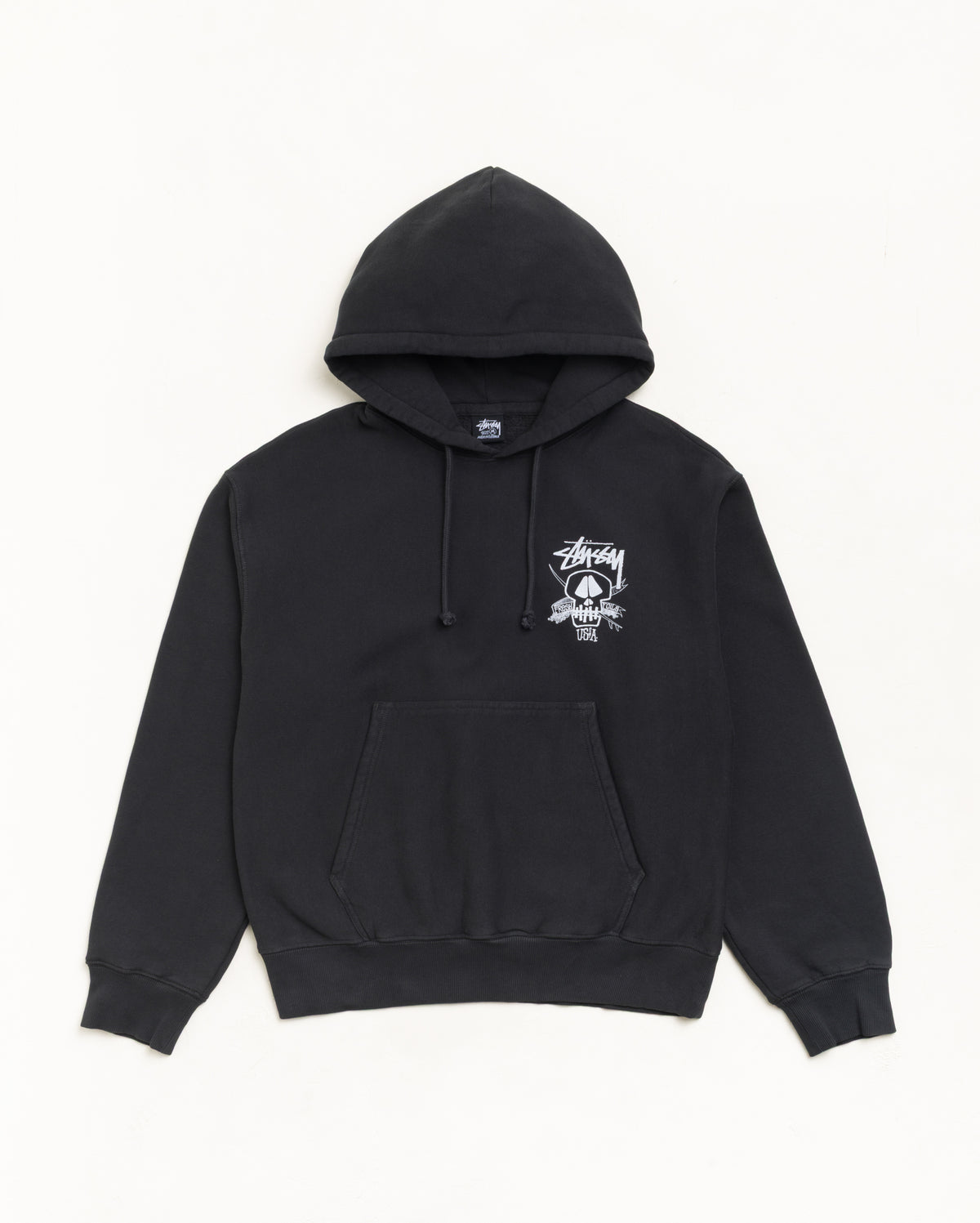 Fresh Foils Gar. Dyed Hood Unisex Long Sleeve In Faded Black