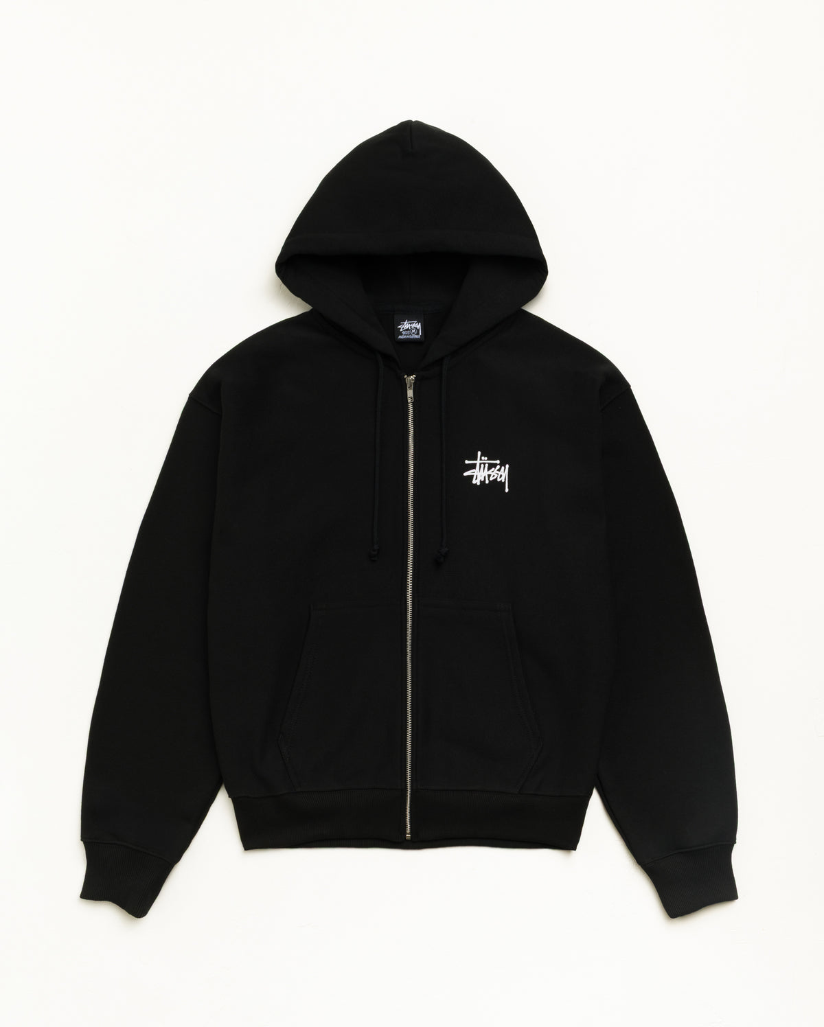 Basic Stüssy Zip Hoodie – Black | Tee & Sweats | Stüssy Japan