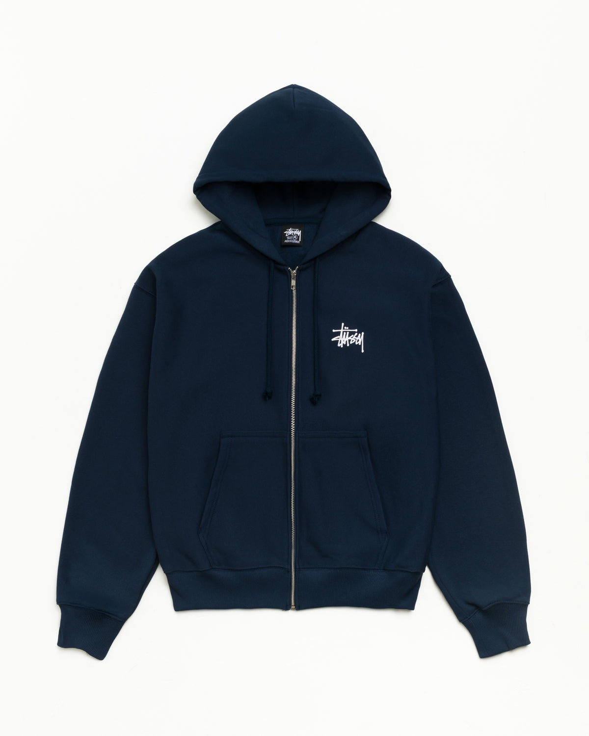 Basic Stüssy Zip Hoodie – Navy | Tee & Sweats | Stüssy Japan