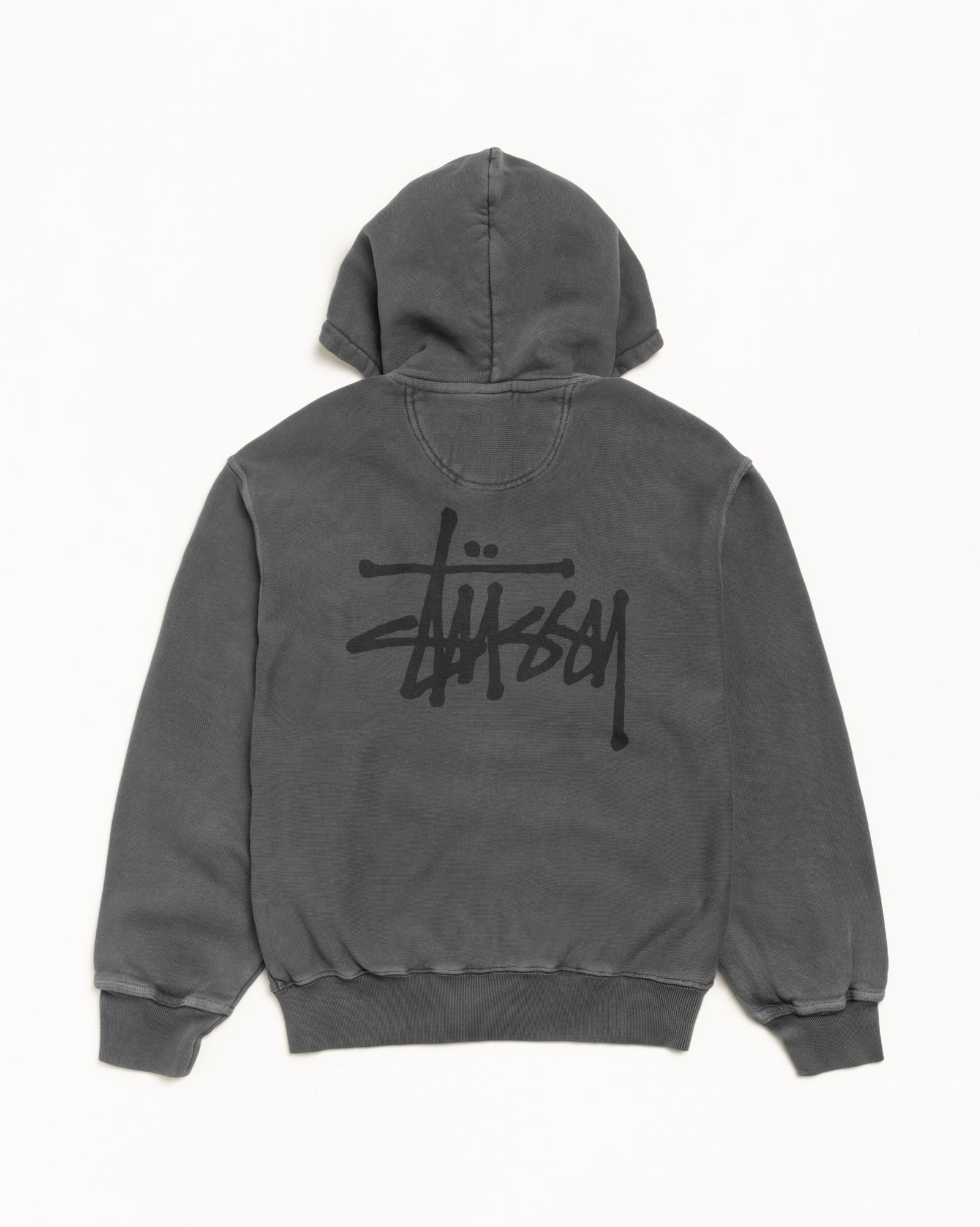 Basic Stüssy Zip Hoodie Pigment Dyed – Black/Black | Tee & Sweats 