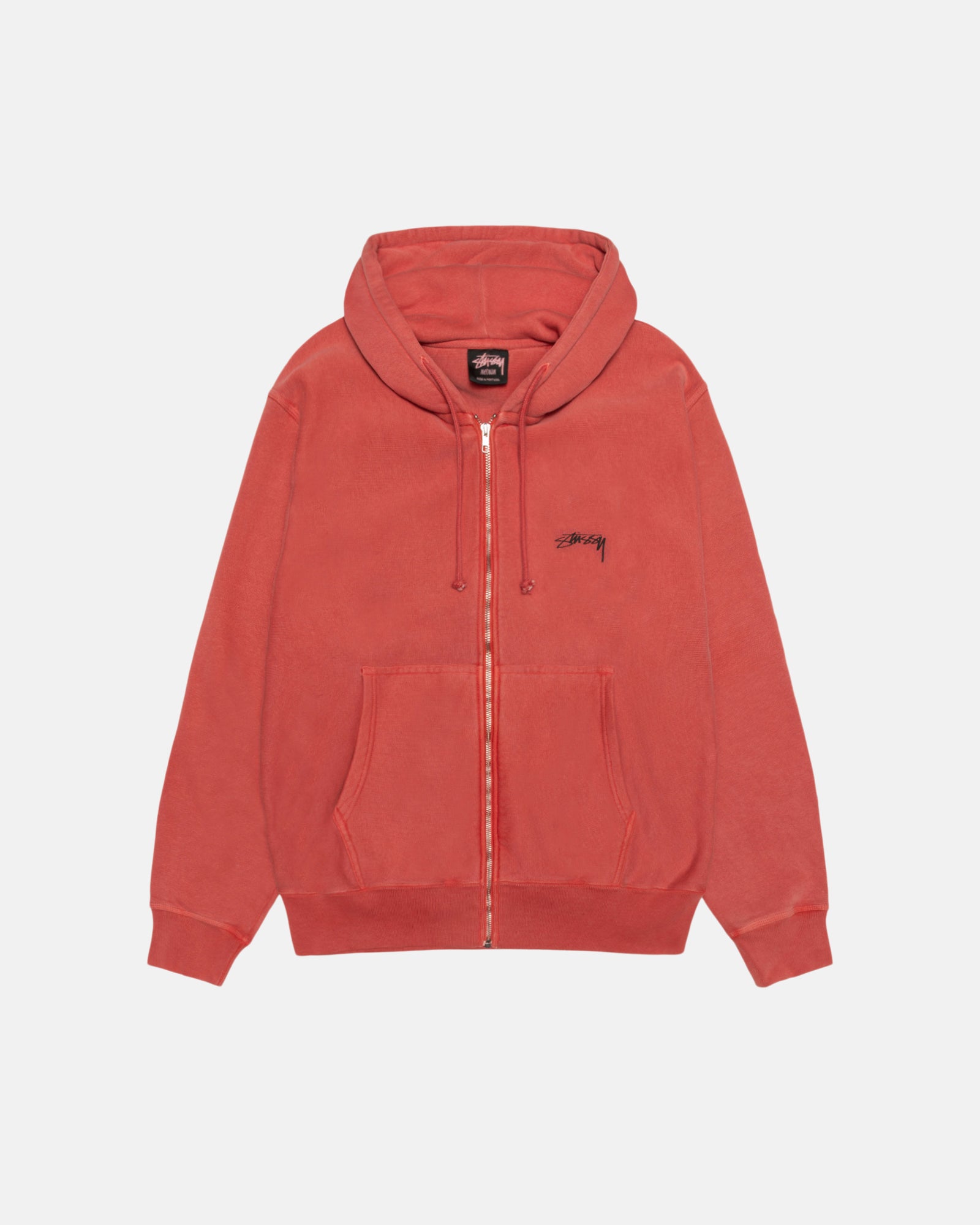 Stüssy Smooth Stock Zip Hoodie Pigment Dyed Guava Sweats