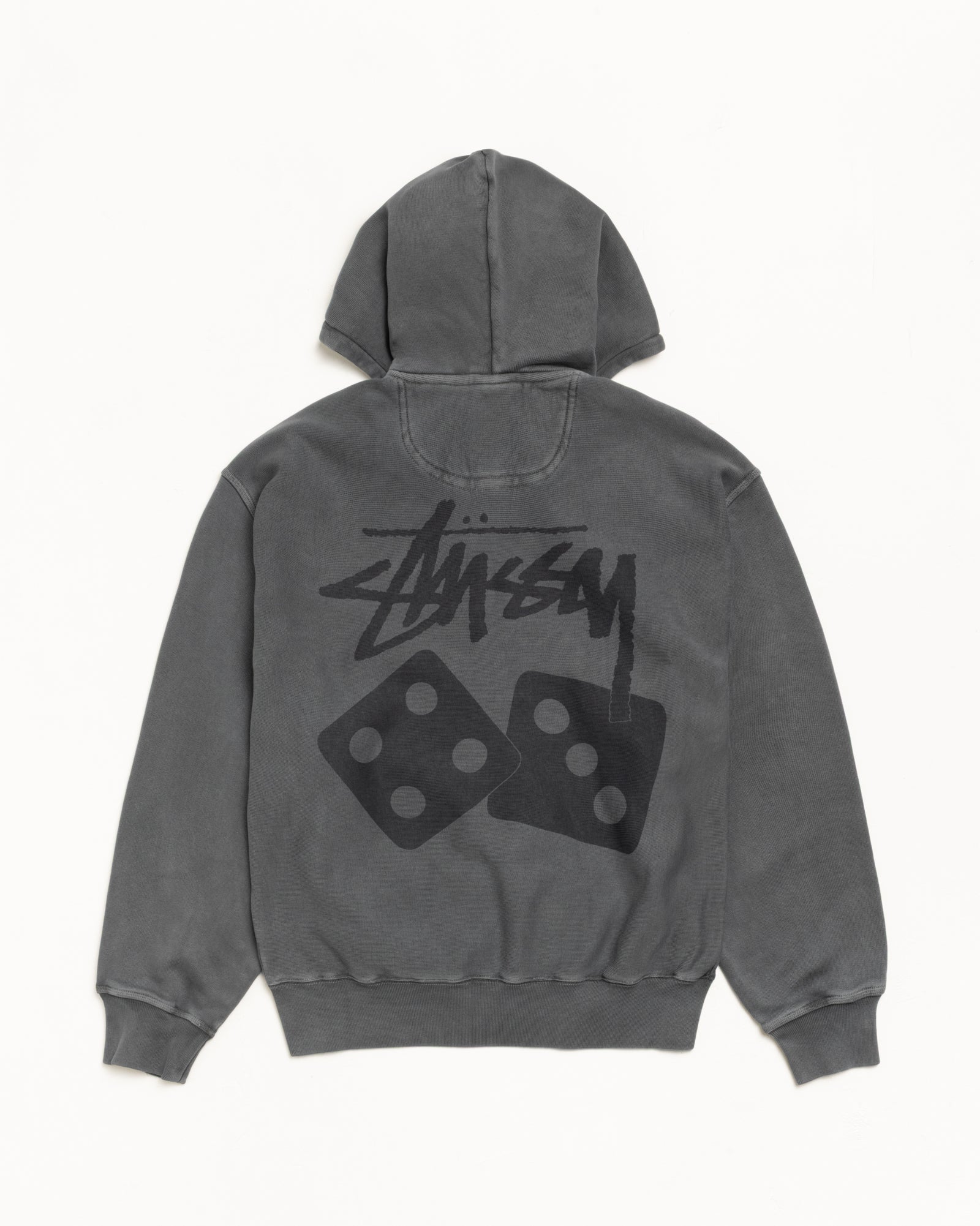 Dice Pig. Dyed Zip Hood Mens Long Sleeve In Black