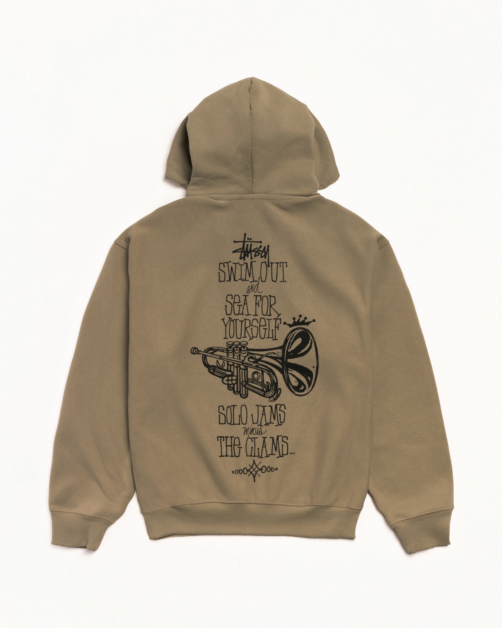 Swim Out Zip Hood Mens Long Sleeve In Army