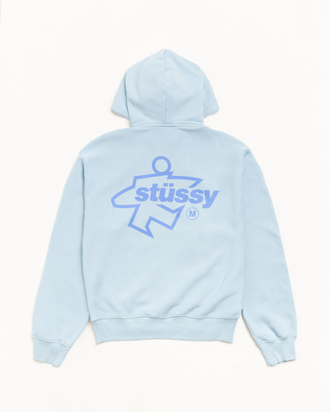 Surf Size Gar. Dyed Zip Hood Mens Long Sleeve In Sky Blue