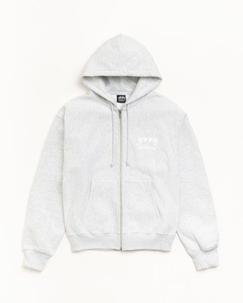 Box Crown Zip Hood Mens Long Sleeve In Ash Heather