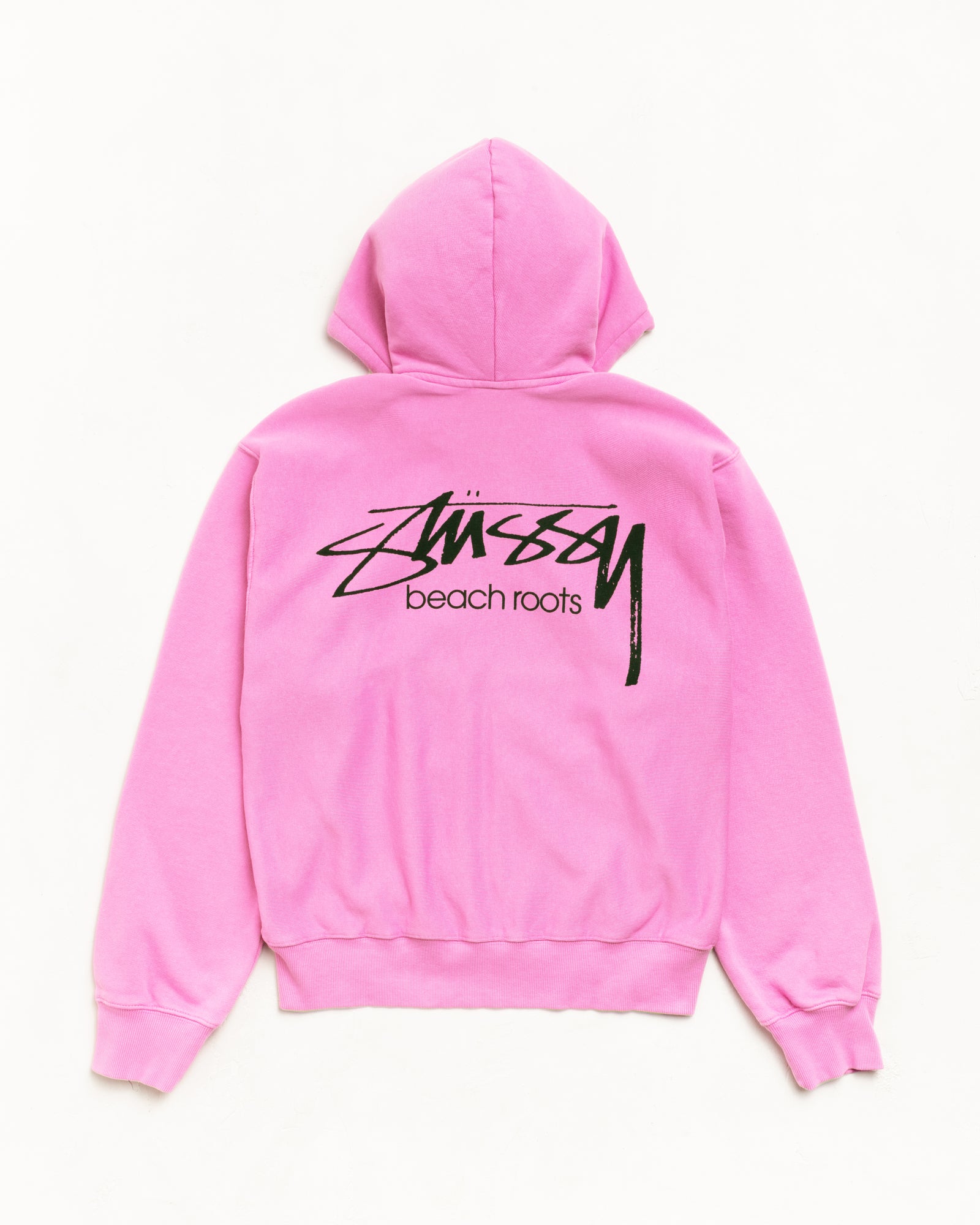 Beach Roots Gar. Dyed Zip Hood Unisex Long Sleeve In Pink