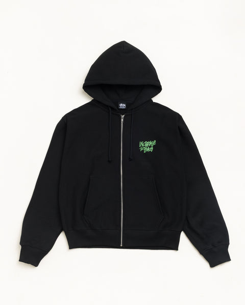 Peace Increased Zip Hood Unisex Long Sleeve In Black
