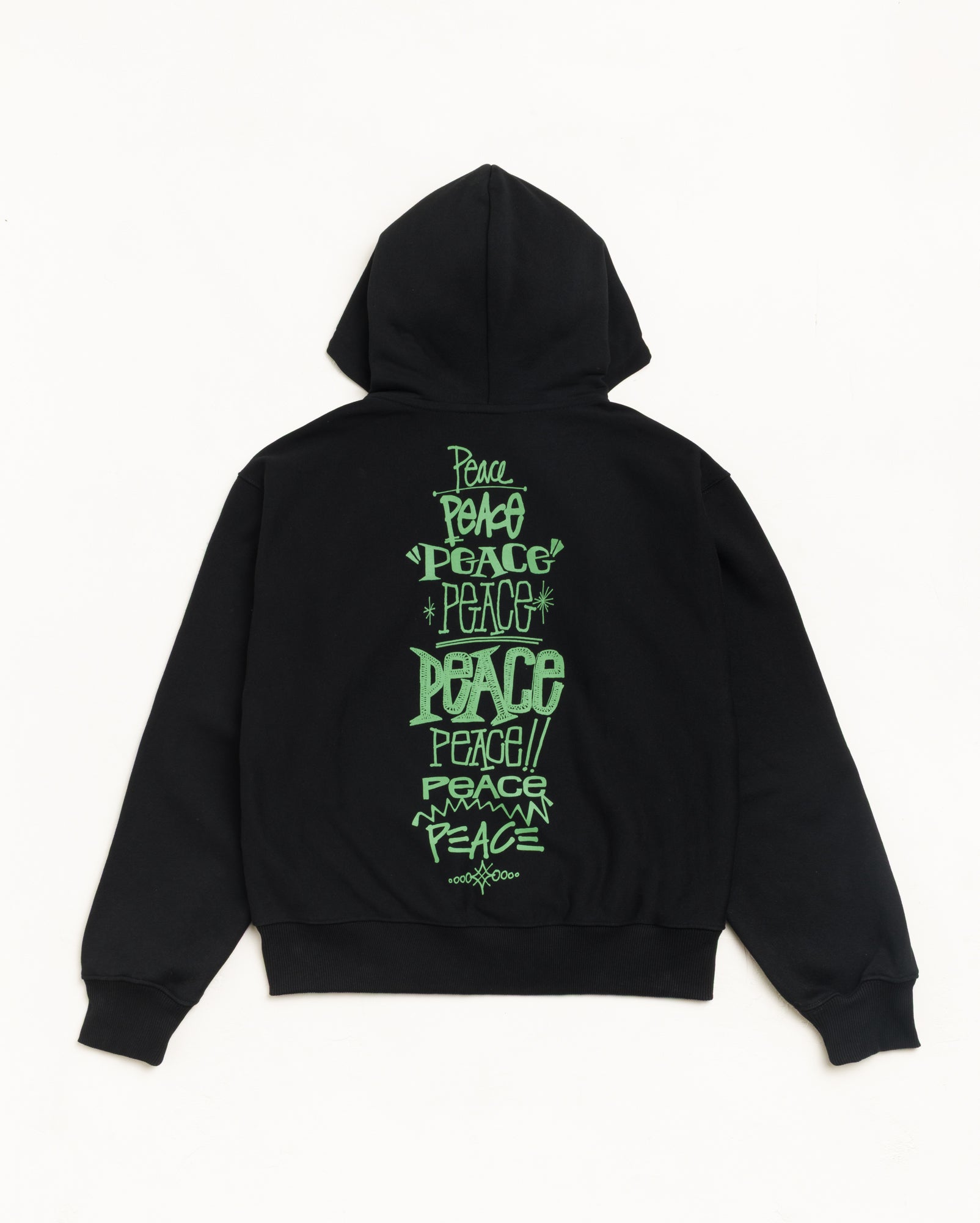 Peace Increased Zip Hoodie - Black | Sweats | Stüssy Japan