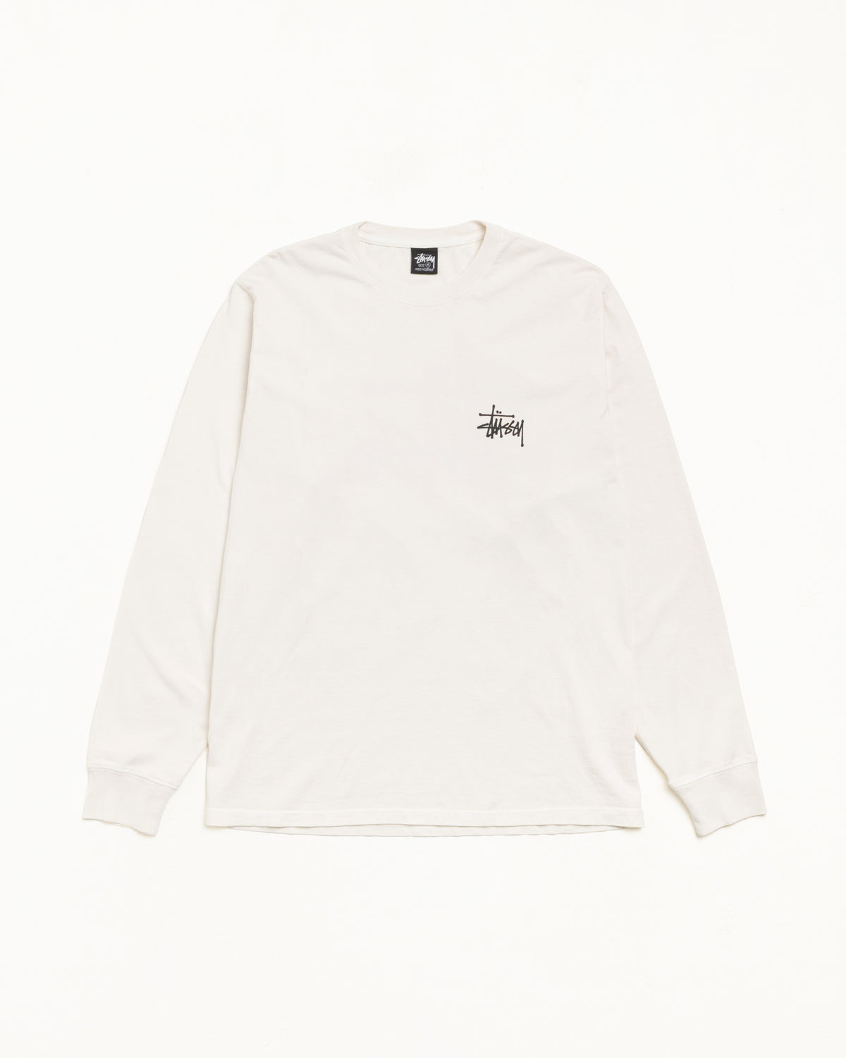 Basic Stussy Pig. Dyed Ls Tee Unisex Long Sleeve In Natural