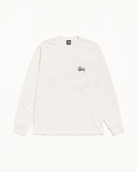Basic Stussy Pig. Dyed Ls Tee Unisex Long Sleeve In Natural
