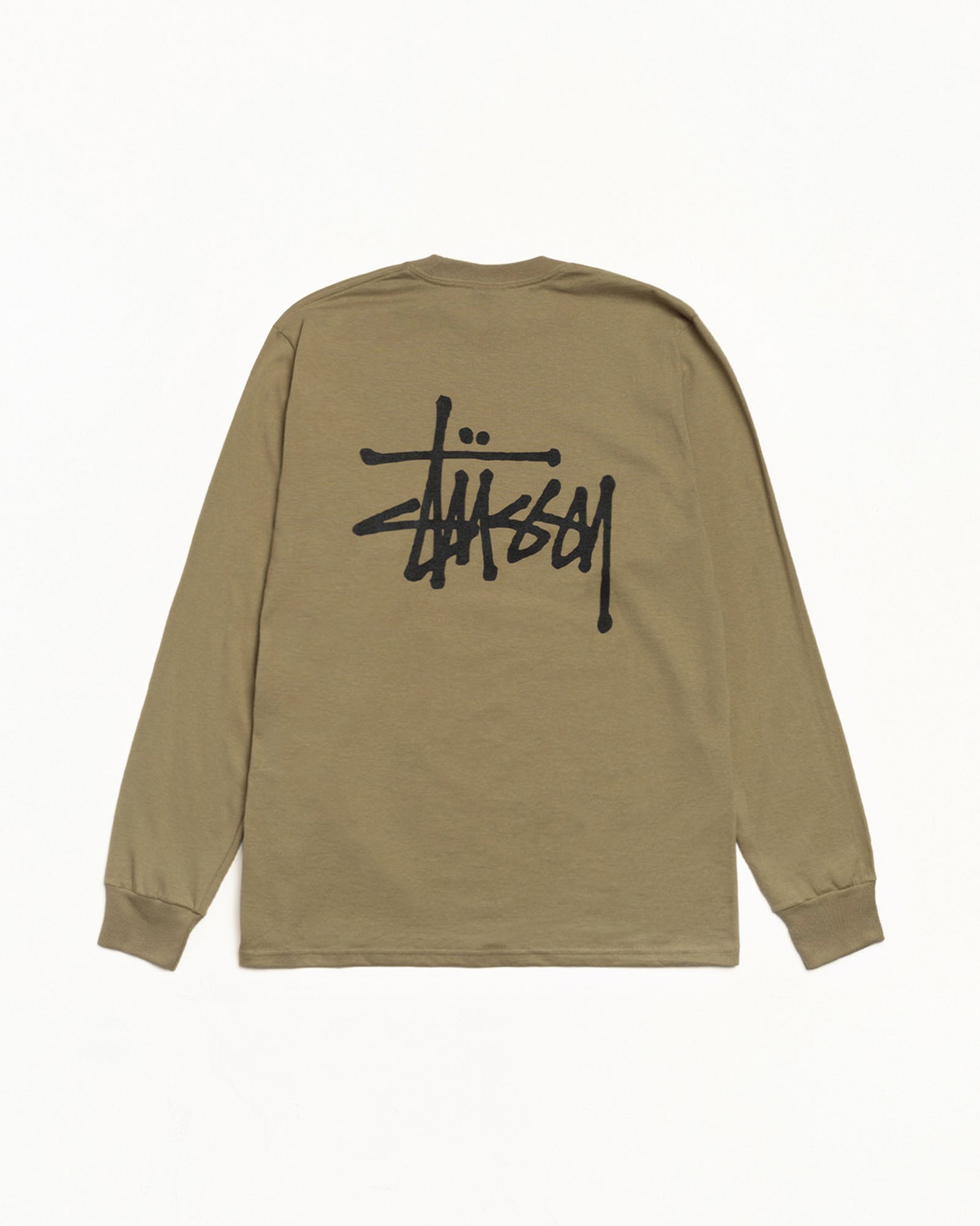 Basic Stussy Ls Tee Mens Long Sleeve In Army