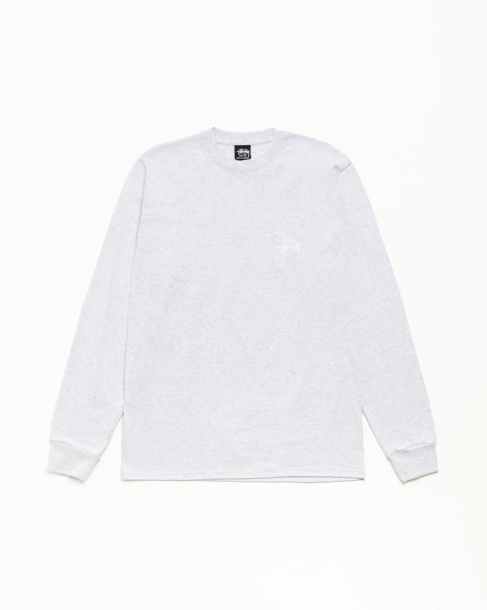 Basic Stüssy LS Tee ユニセックスのロングスリーブTシャツ（アッシュヘザーカラー）