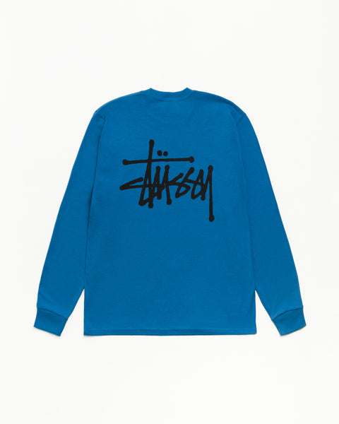 Basic Stüssy LS Tee ロングスリーブTシャツ（ブルー）