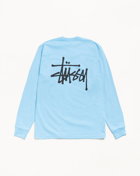 Basic Stussy Ls Tee Mens Long Sleeve In Sky Blue