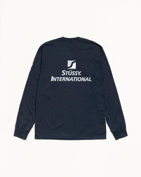 Stussy International Ls Tee Mens Long Sleeve In Navy