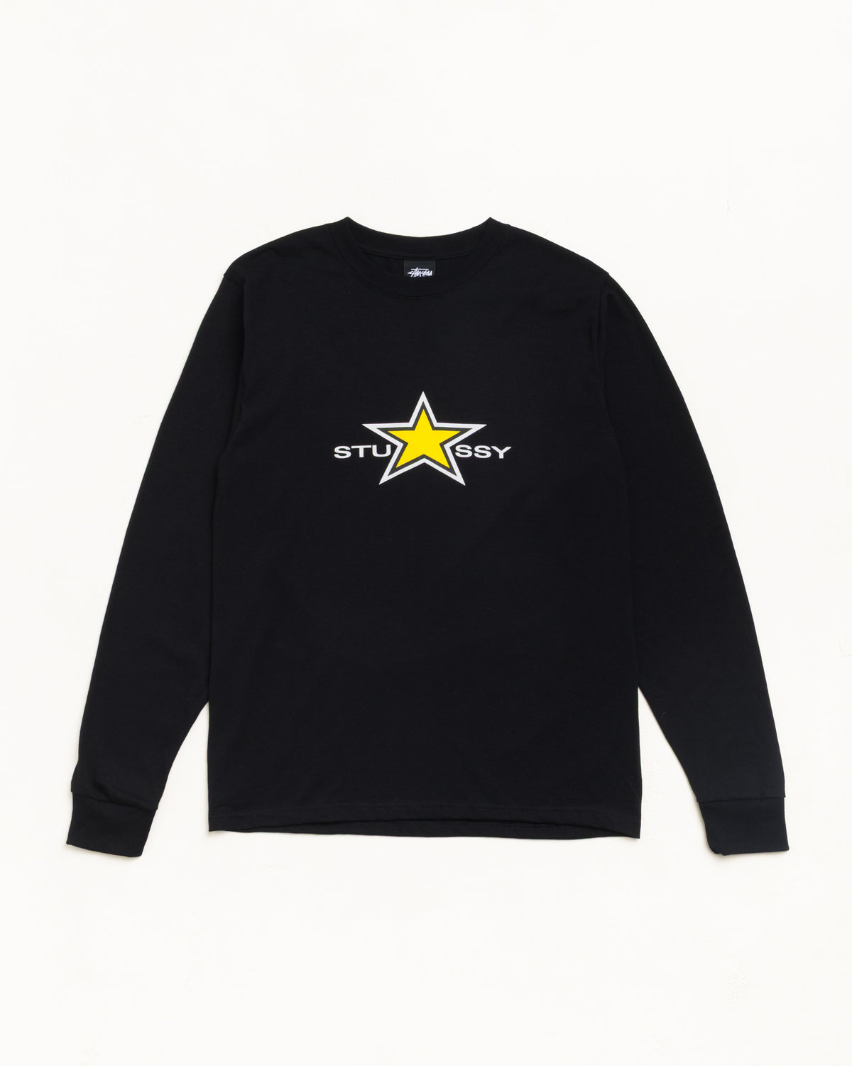 Stussy Star Ls Tee Unisex Long Sleeve In Black
