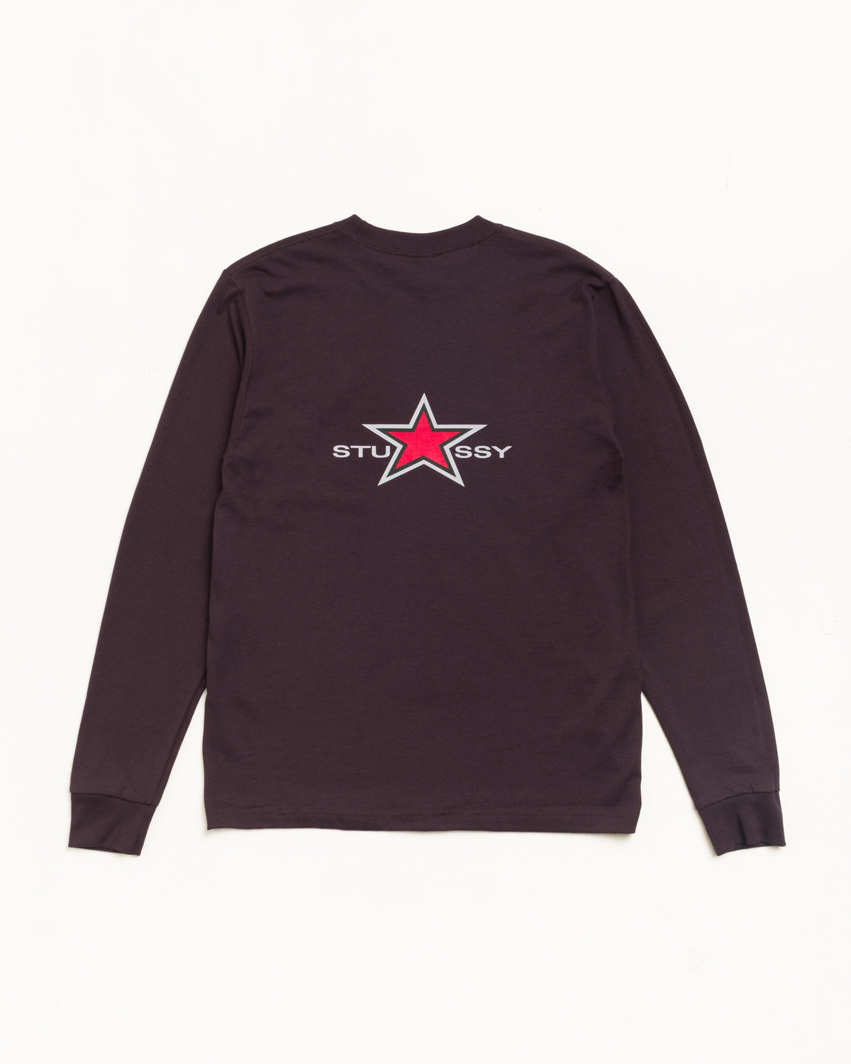 Stussy Star Ls Tee Unisex Long Sleeve In Chocolate