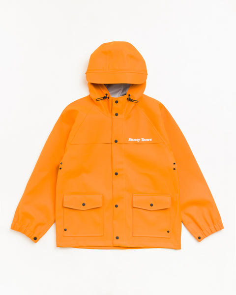 Stussy Tears Columbia Jacket Unisex Long Sleeve In Orange