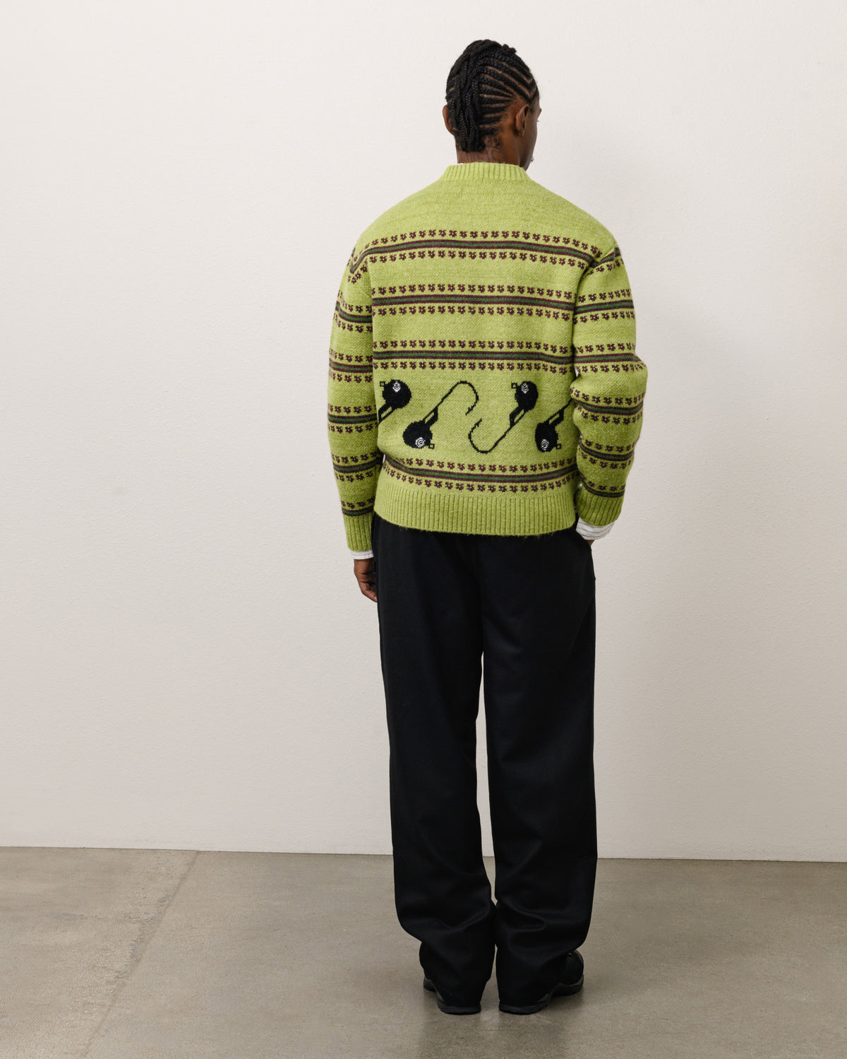 Stussy Tears Knit Sweater Mens Long Sleeve In Green