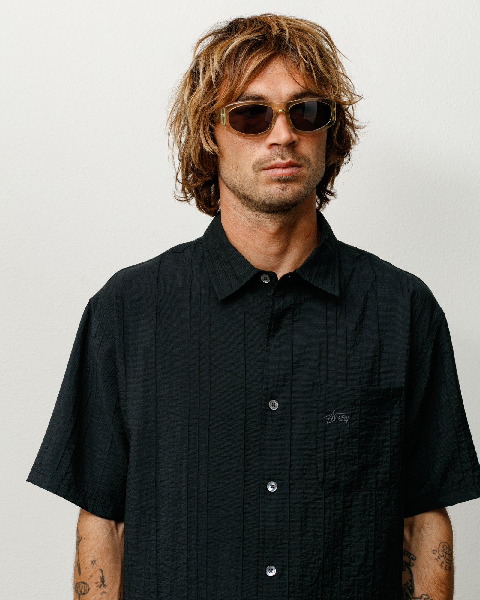 Landon Sunglasses – Champagne/Black Lens | Eyegear | Stüssy Japan