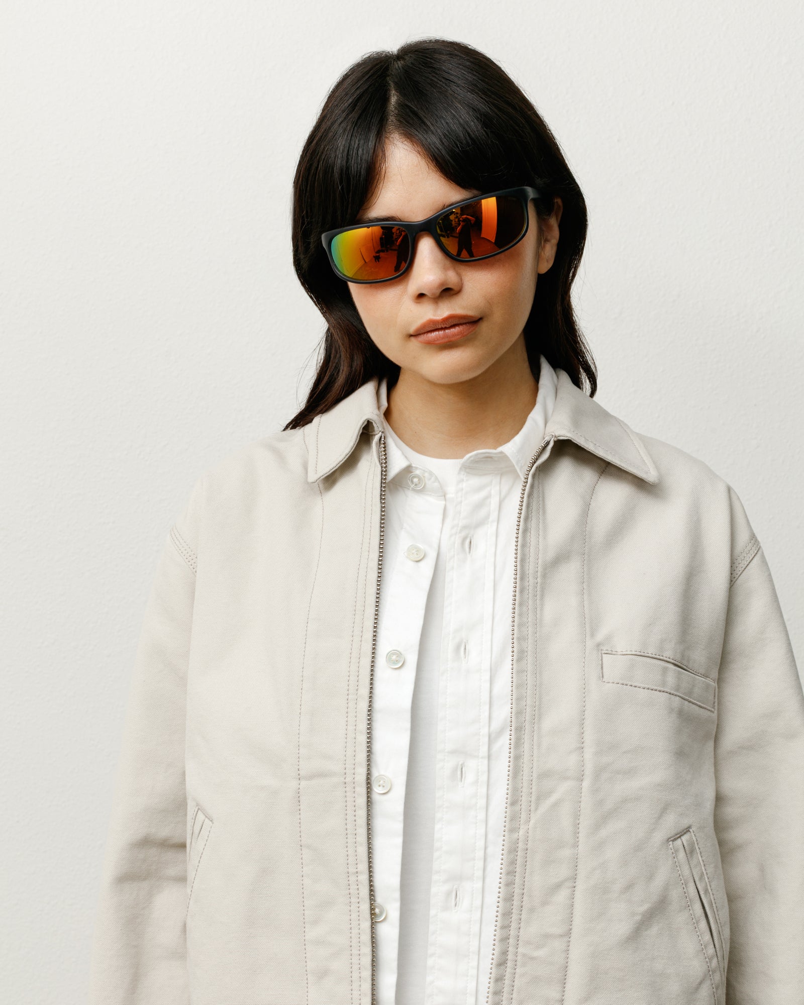Julian Sunglasses – Frost Black/Orange Mirror Lens | Eyegear