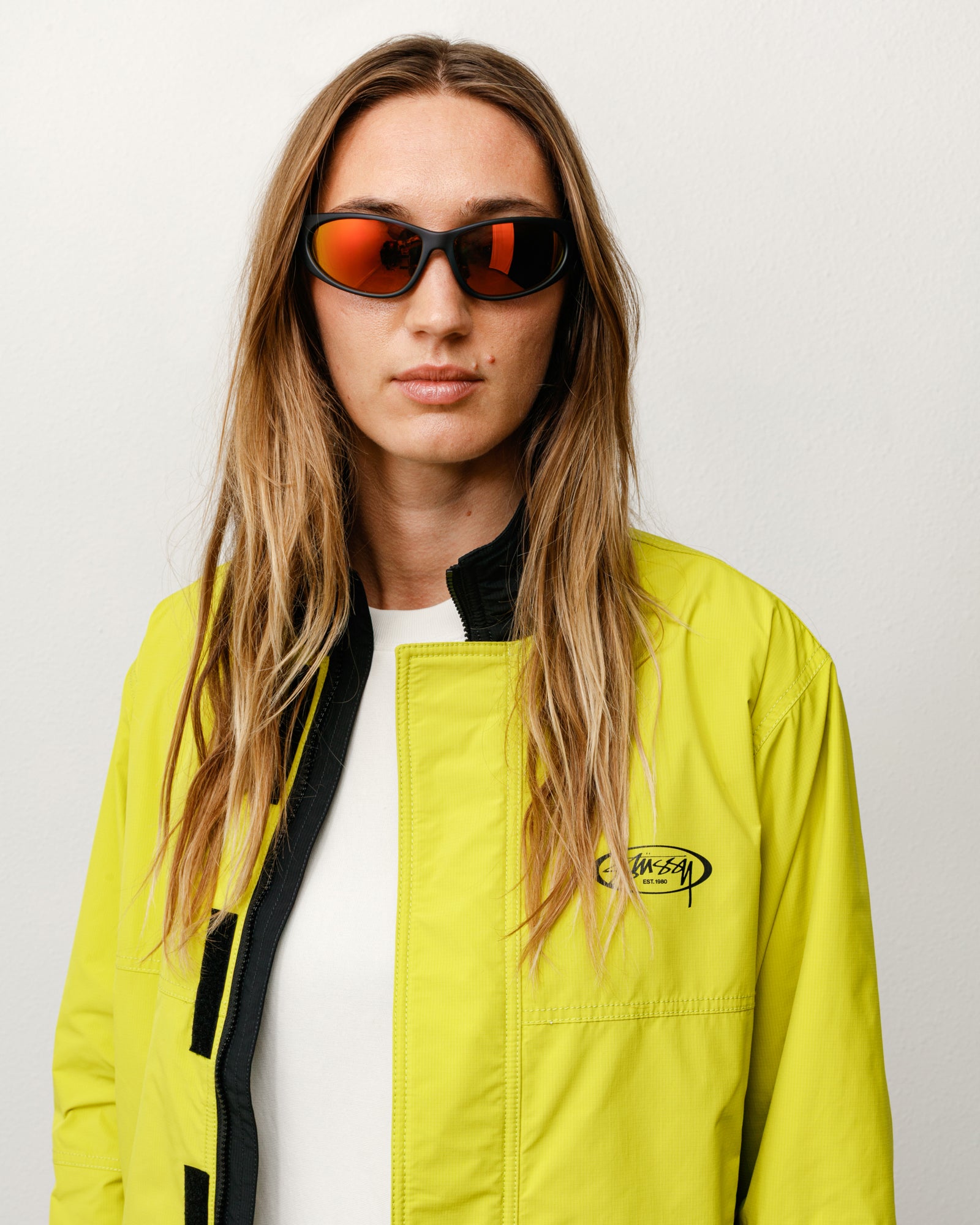 Adrian Sunglasses – Frost Black/Orange Mirror Lens | Eyegear