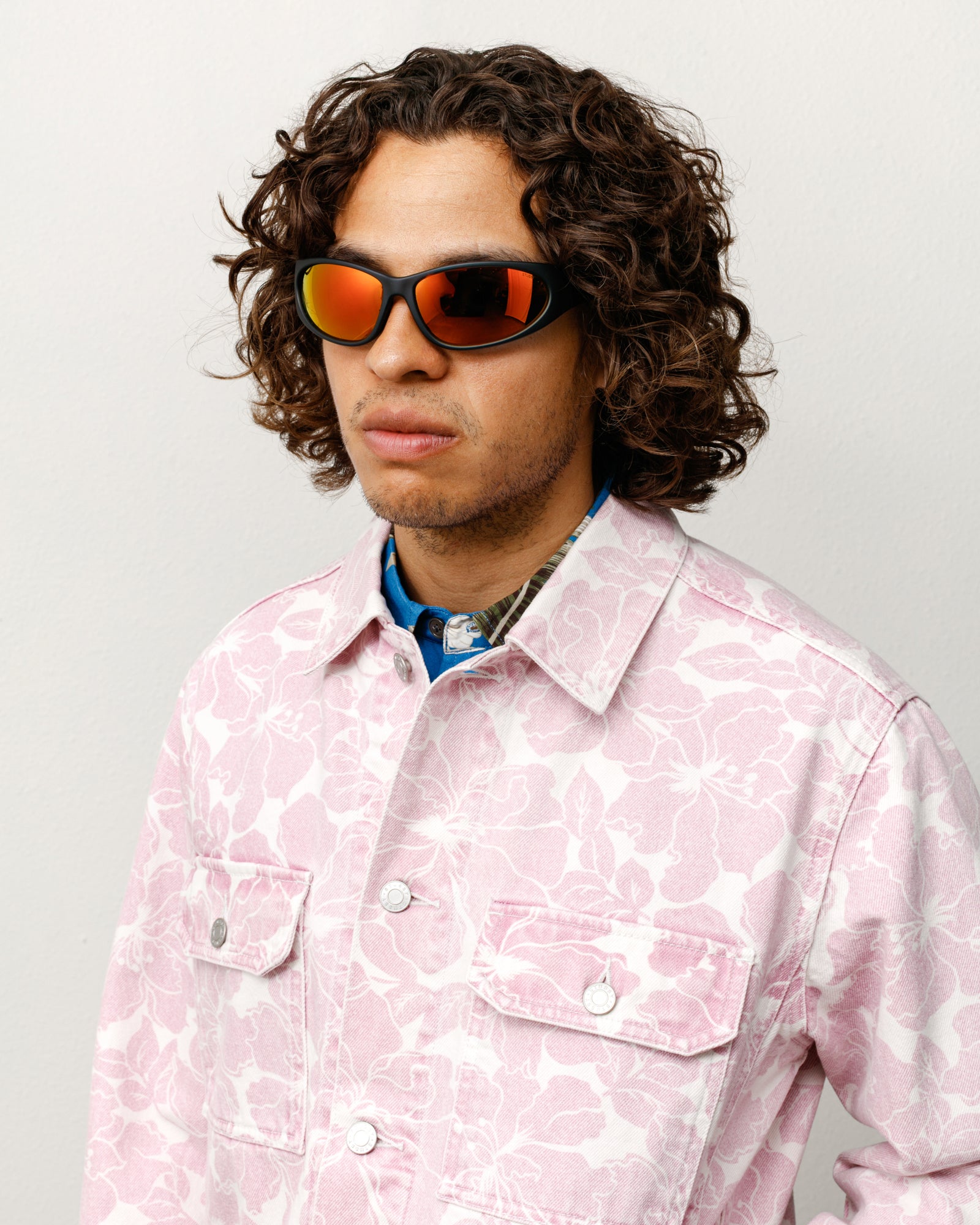 Adrian Sunglasses – Frost Black/Orange Mirror Lens | Eyegear