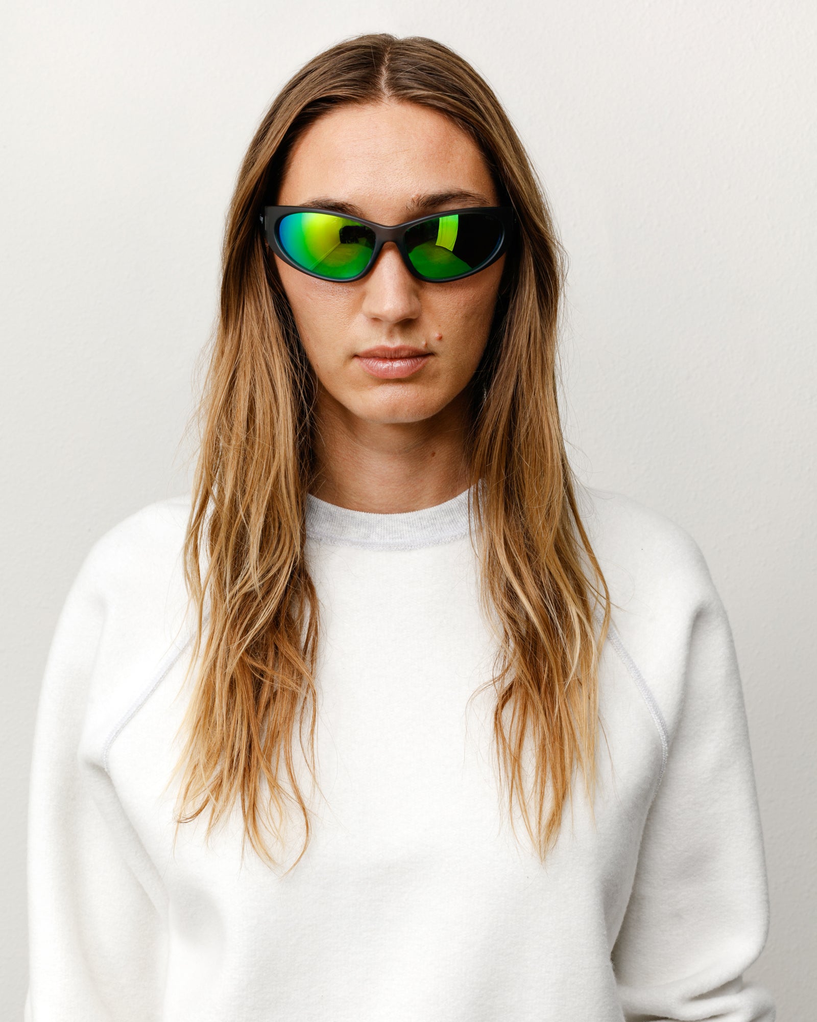 Adrian Sunglasses – Frost Grey/Green Mirror Lens | Eyegear