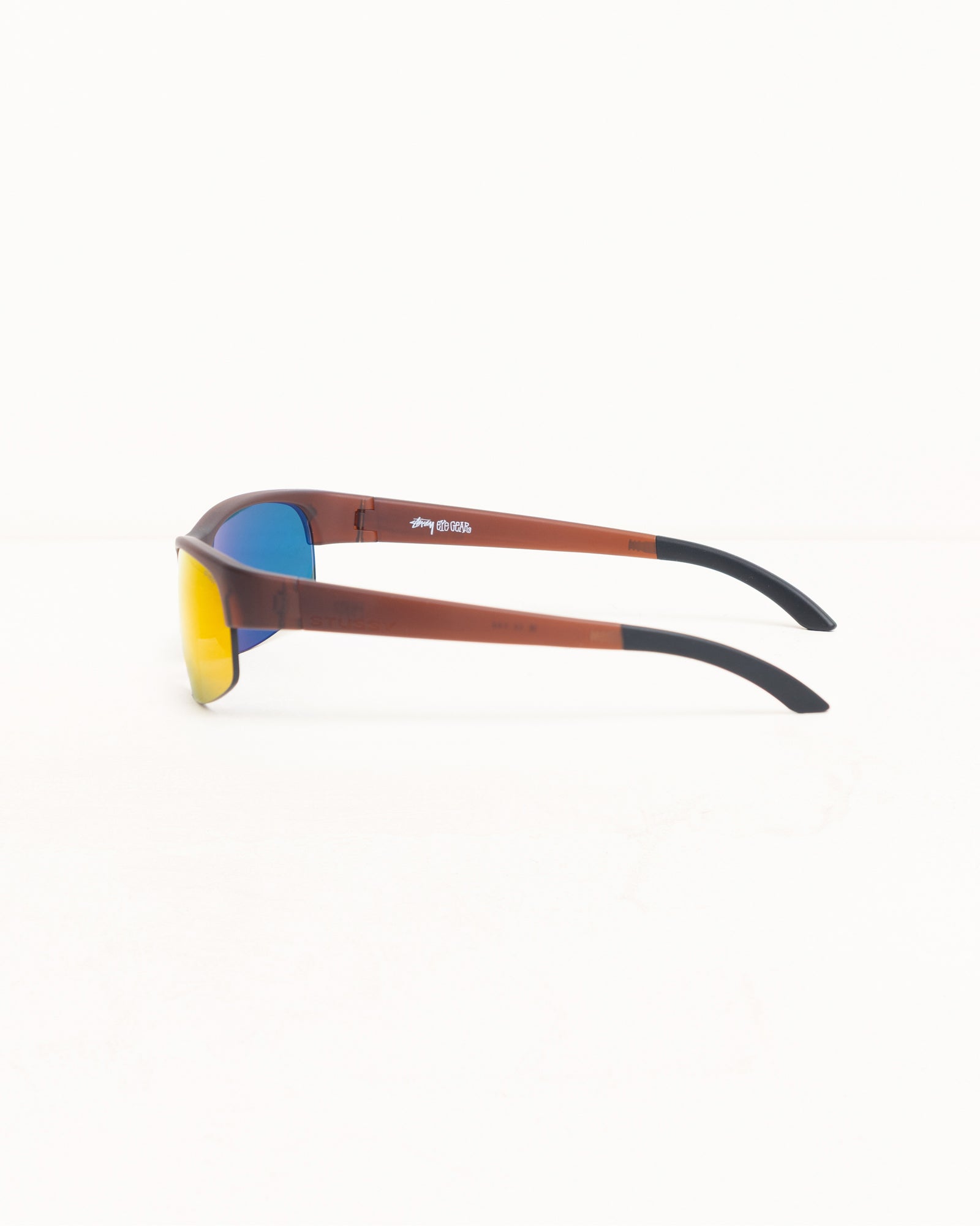 Hiro Sunglasses Unisex In Frost Brown/red Mirror Lens