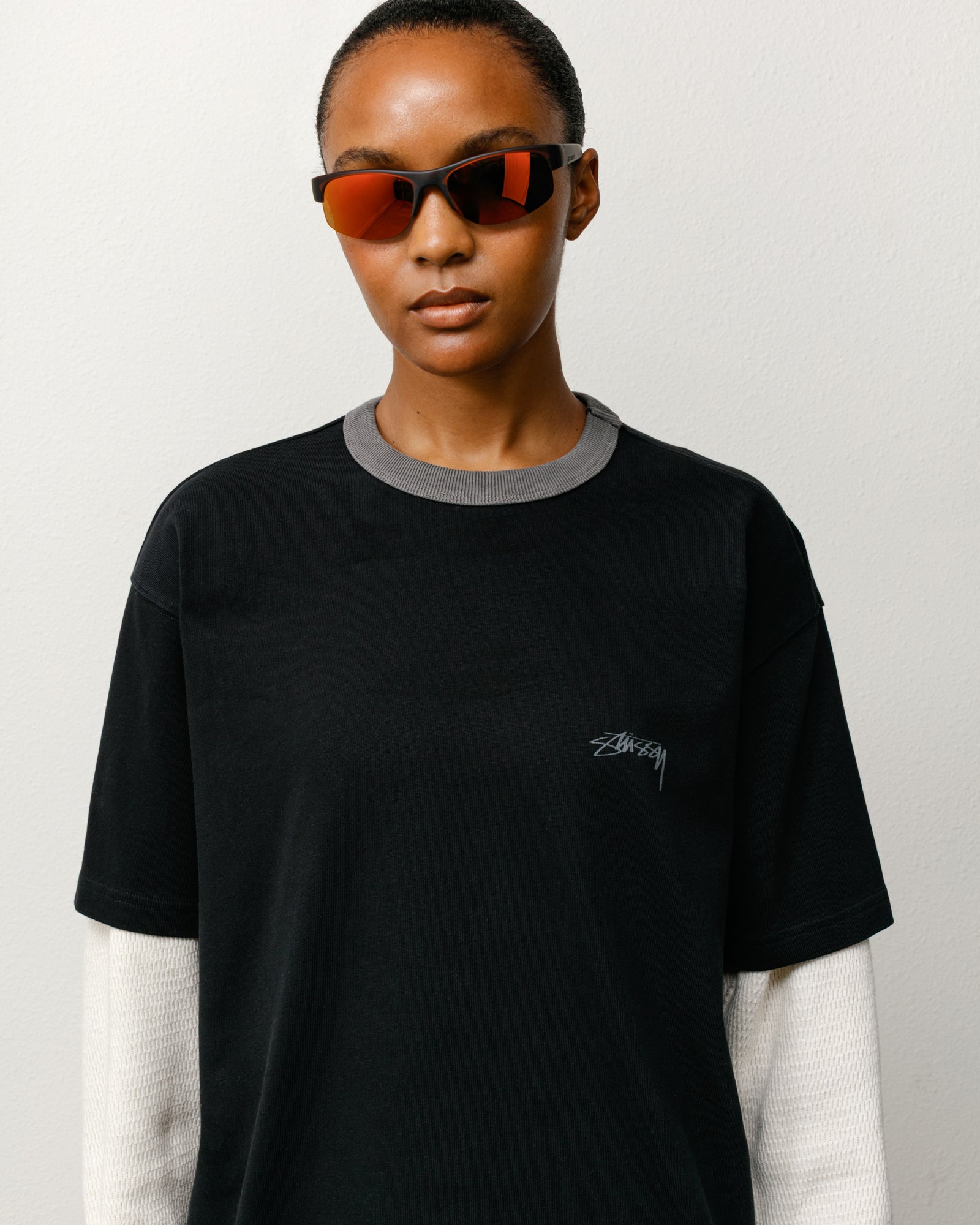 Hiro Sunglasses Unisex In Frost Brown/red Mirror Lens
