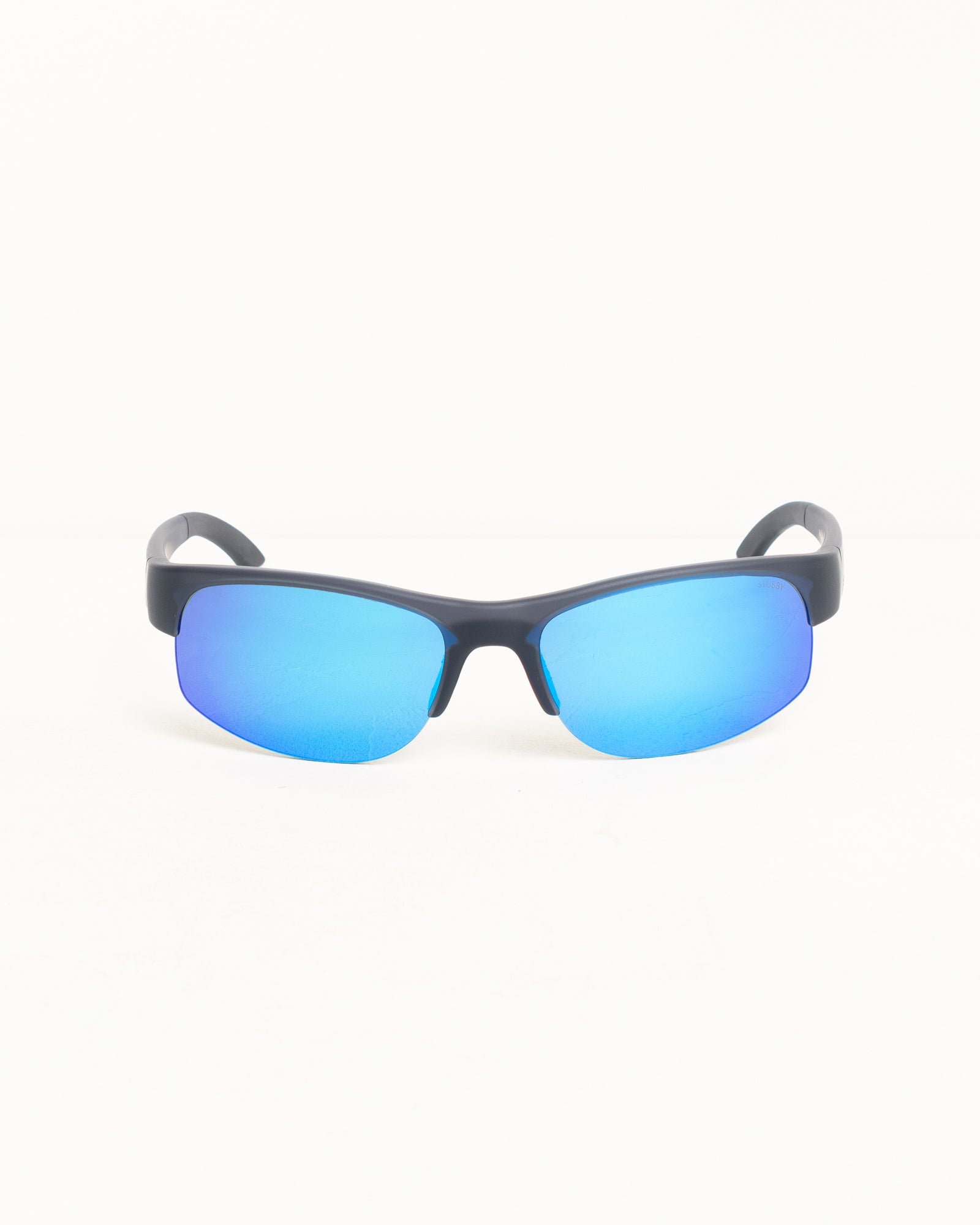 Hiro Sunglasses – Frost Black/Blue Mirror Lens | Eyegear | Stüssy