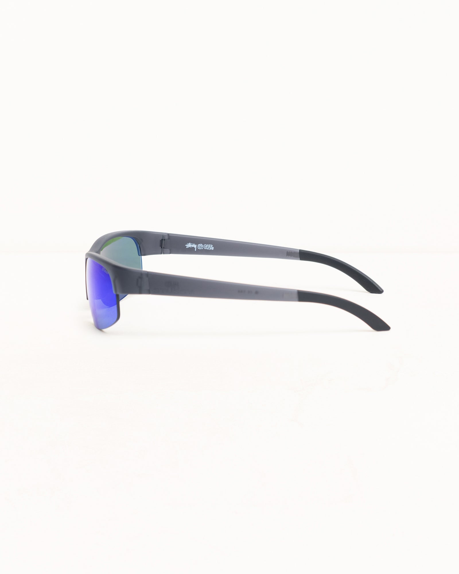 Hiro Sunglasses – Frost Black/Blue Mirror Lens | Eyegear | Stüssy