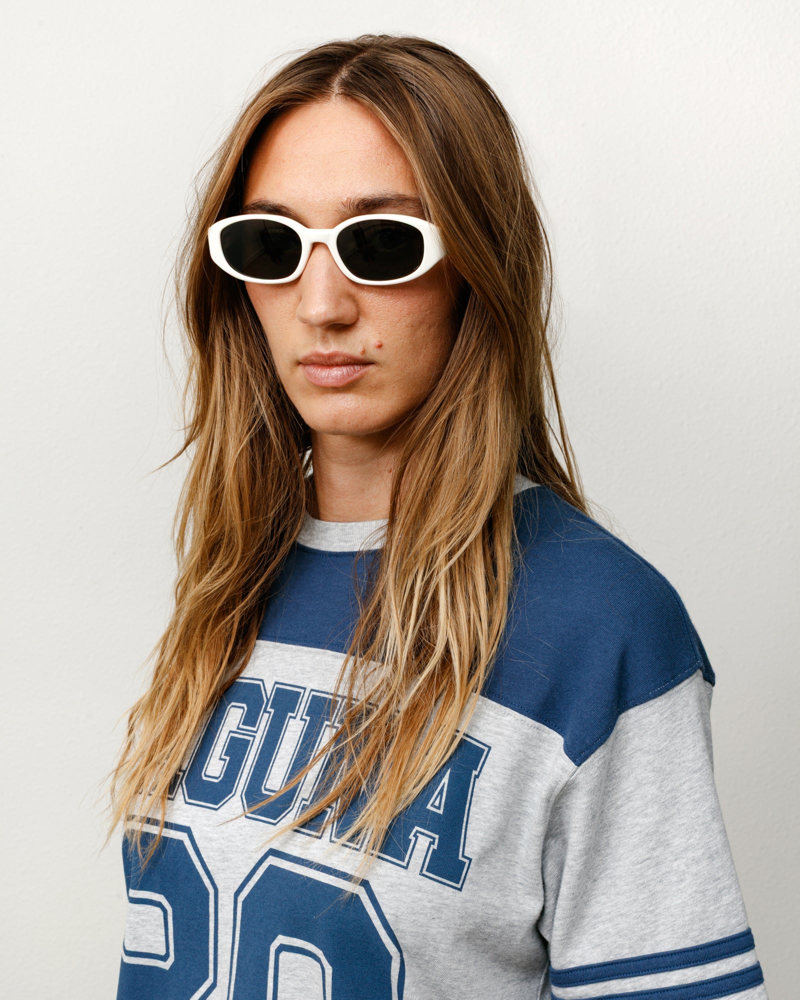 Roman Sunglasses Unisex In Bone/black Lens