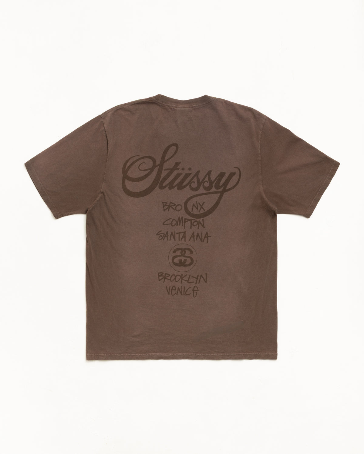 World Tour Tee – Sun Faded Brown | Tees | Stüssy Japan