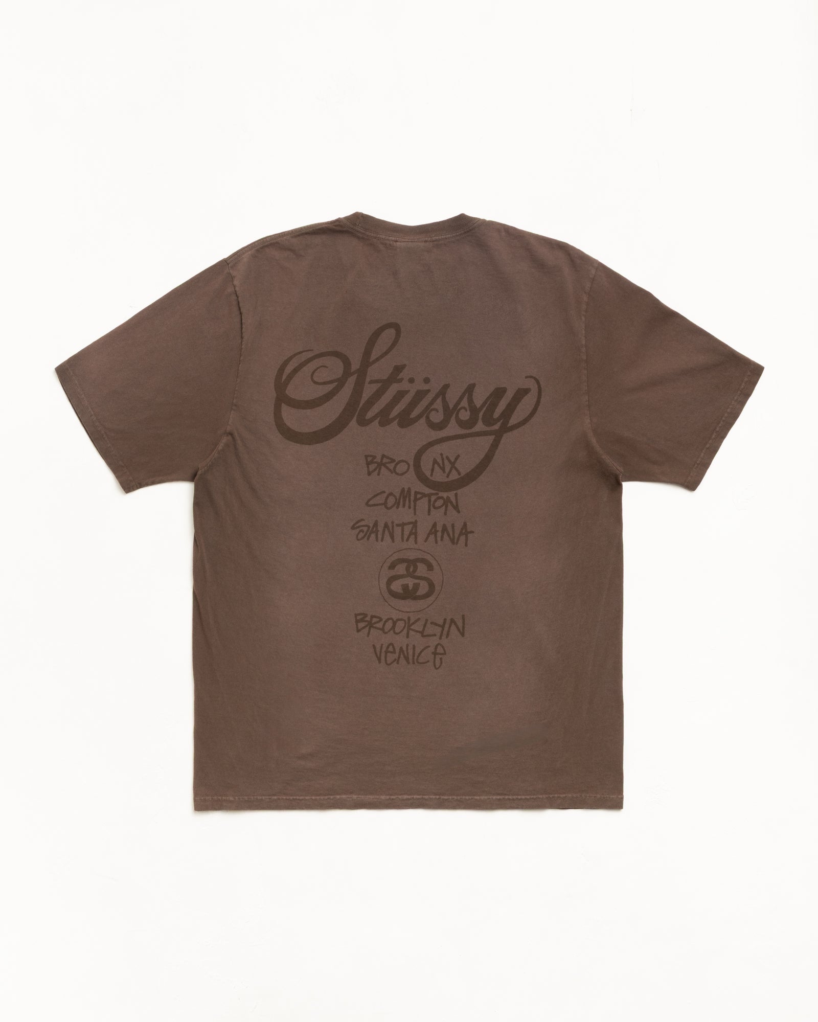 World Tour Sun Fade Tee Mens Short Sleeve In Faded Brown