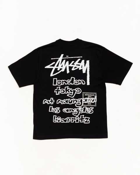 Stüssy & Always ワールドツアー ティー Tシャツ（カラー：ブラック）