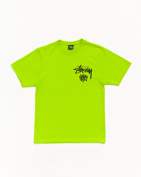 Stüssy & Always ワールドツアー Tシャツ ユニセックス 半袖 ライム
