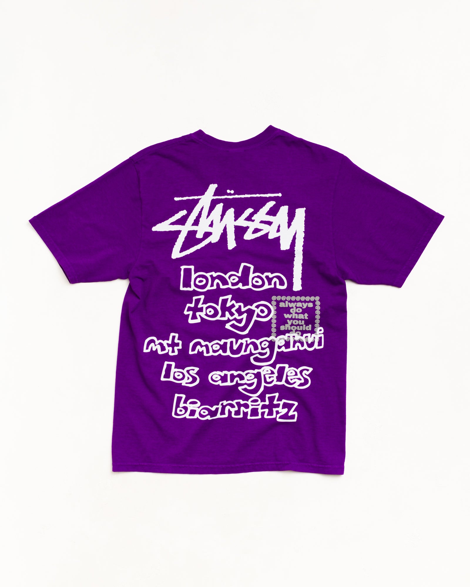 Stüssy & Always ワールドツアー Tシャツ ユニセックス ショートスリーブ パープル