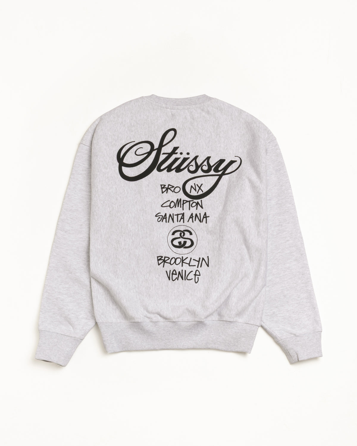 World Tour Crew – Ash Heather | Sweats | Stüssy Japan