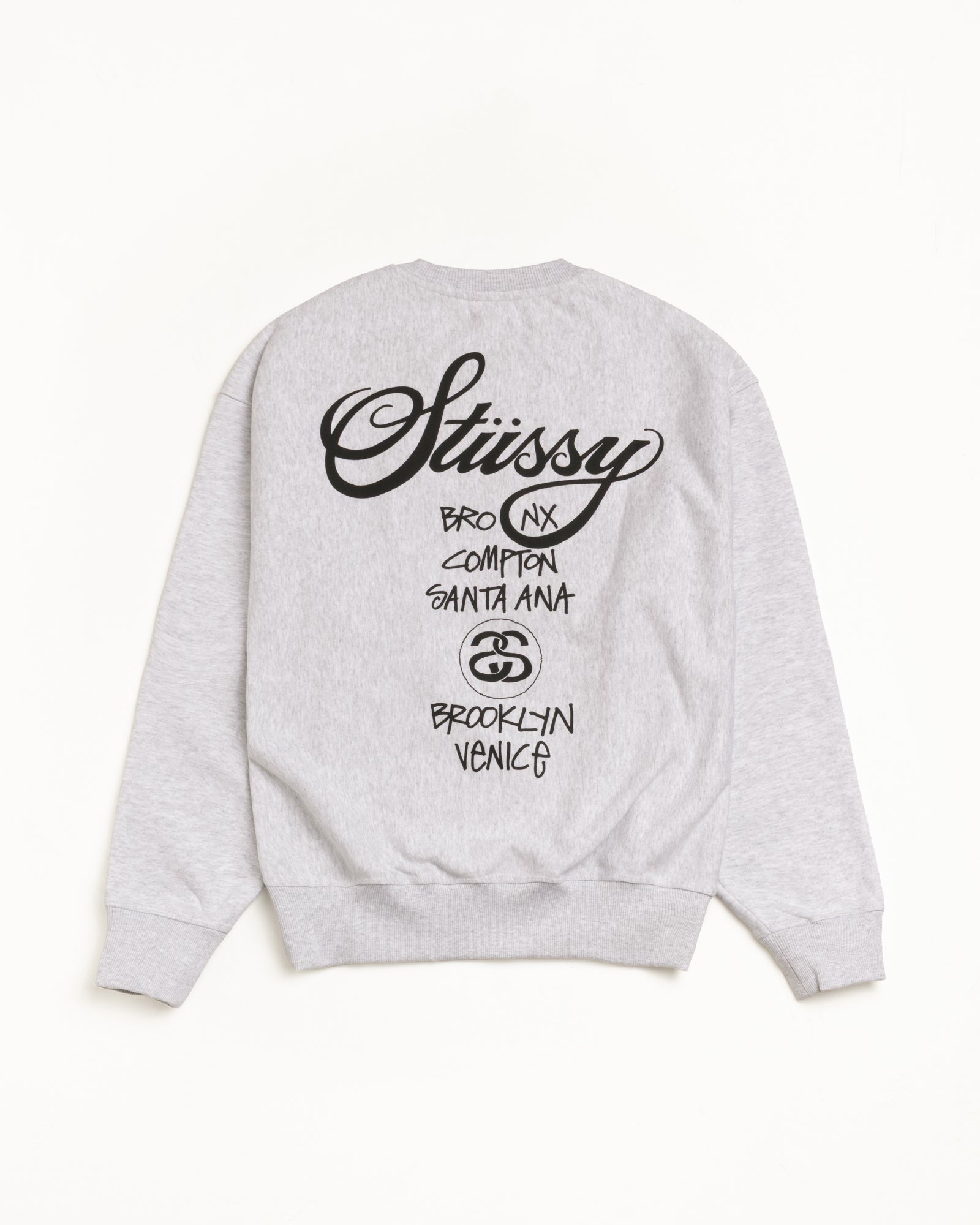 World Tour Crew – Ash Heather | Crew Sweats | Stüssy Japan